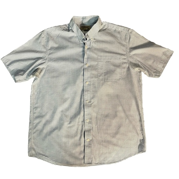 Duluth Trading Co Other - Duluth Trading Button Down Shirt Men Large Blue White Plaid Wrinkle Fighter
